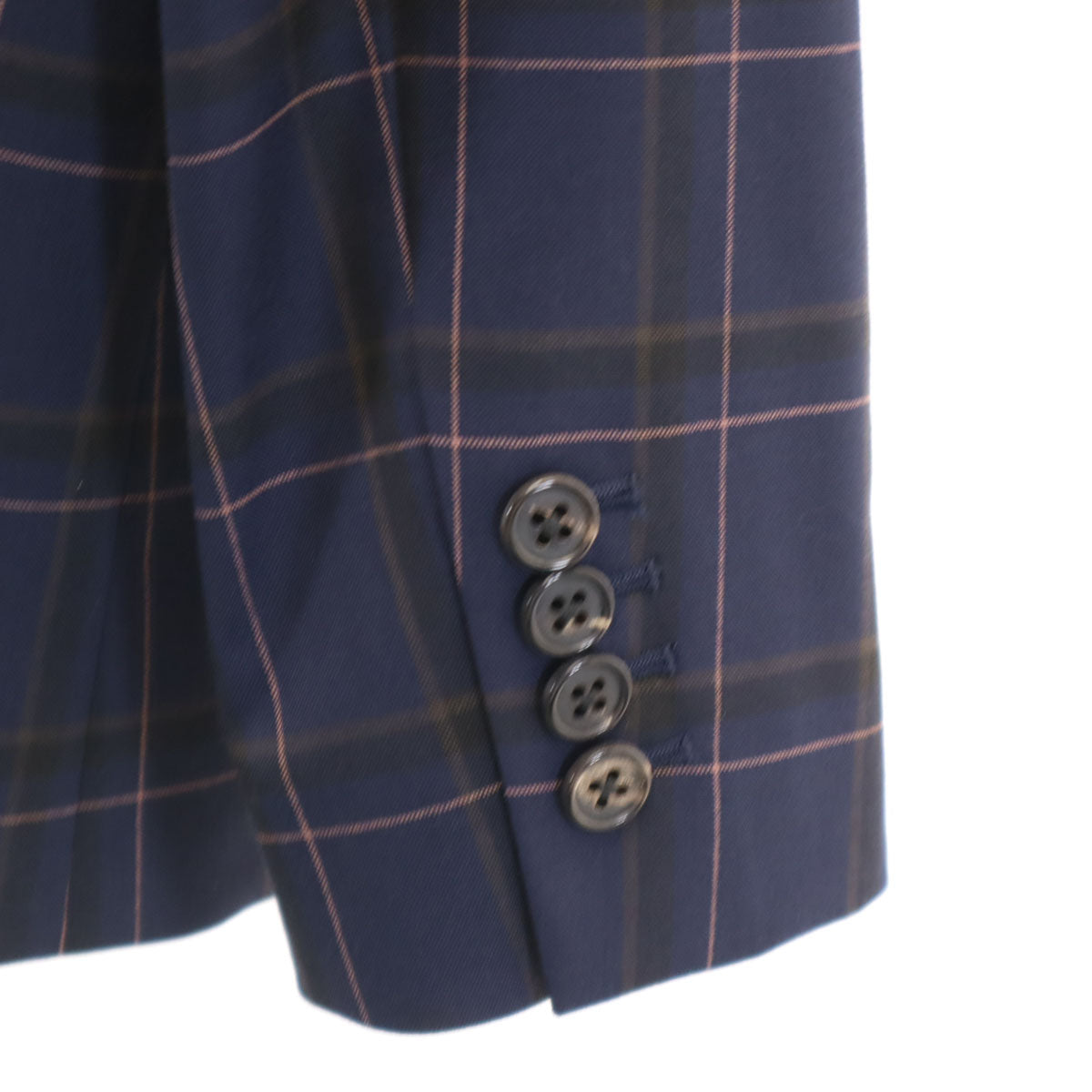 美品 Paul Smith ポールスミス 日本製 チェック柄 テーラードジャケット 42 ネイビー レディース