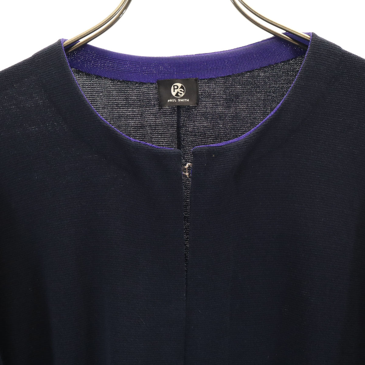 PS Paul Smith ピーエスポールスミス 長袖 ロング ニットカーディガン M ネイビー レディース
