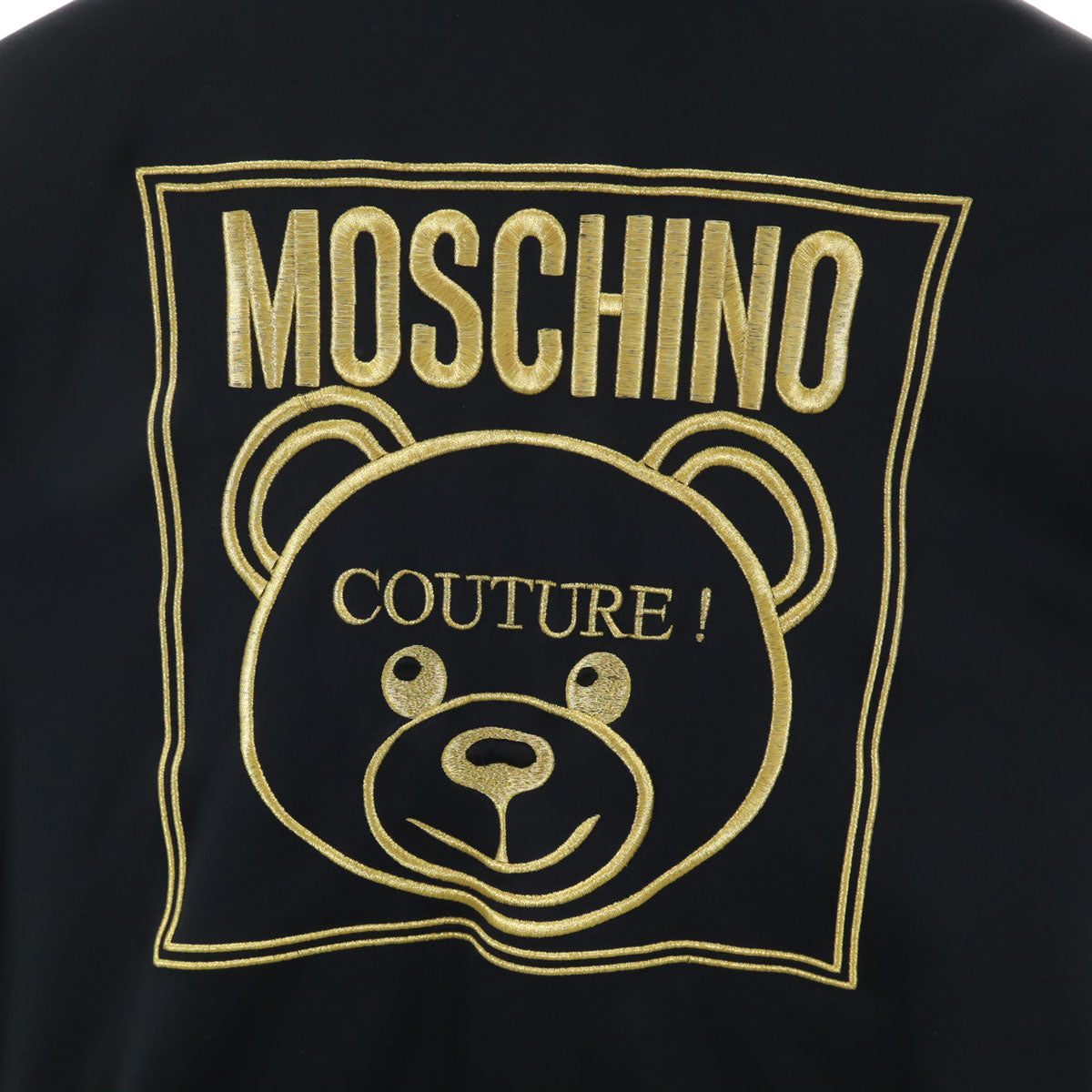 MOSCHINO モスキーノ イタリア製 バックロゴ刺繍 トラックジャケット 42 ブラック レディース
