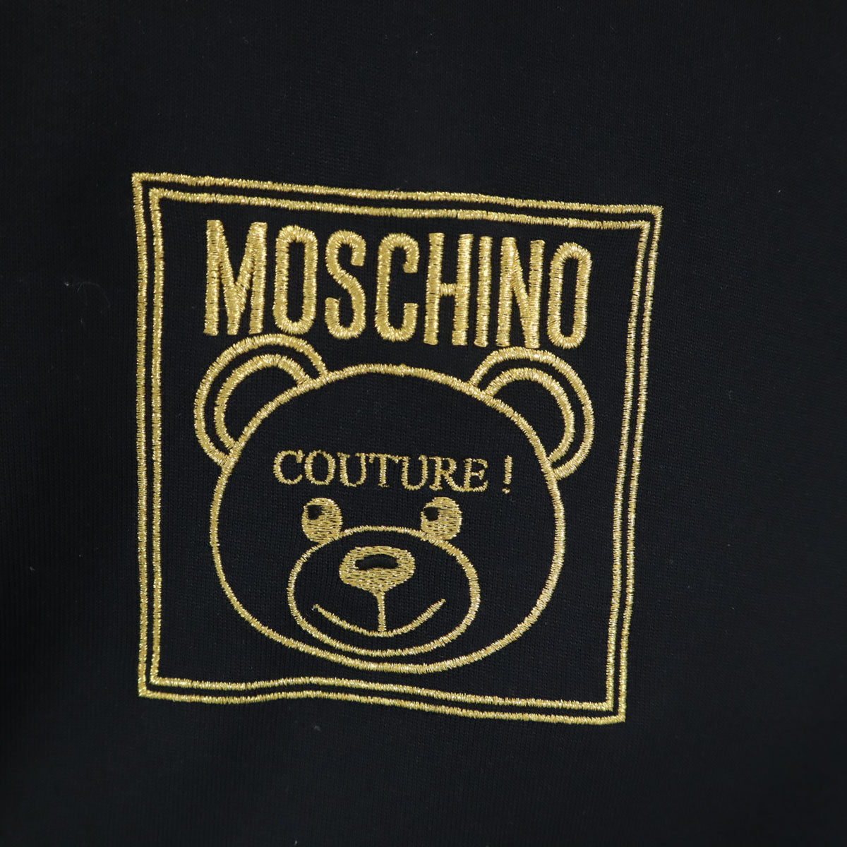 MOSCHINO モスキーノ イタリア製 バックロゴ刺繍 トラックジャケット 42 ブラック レディース