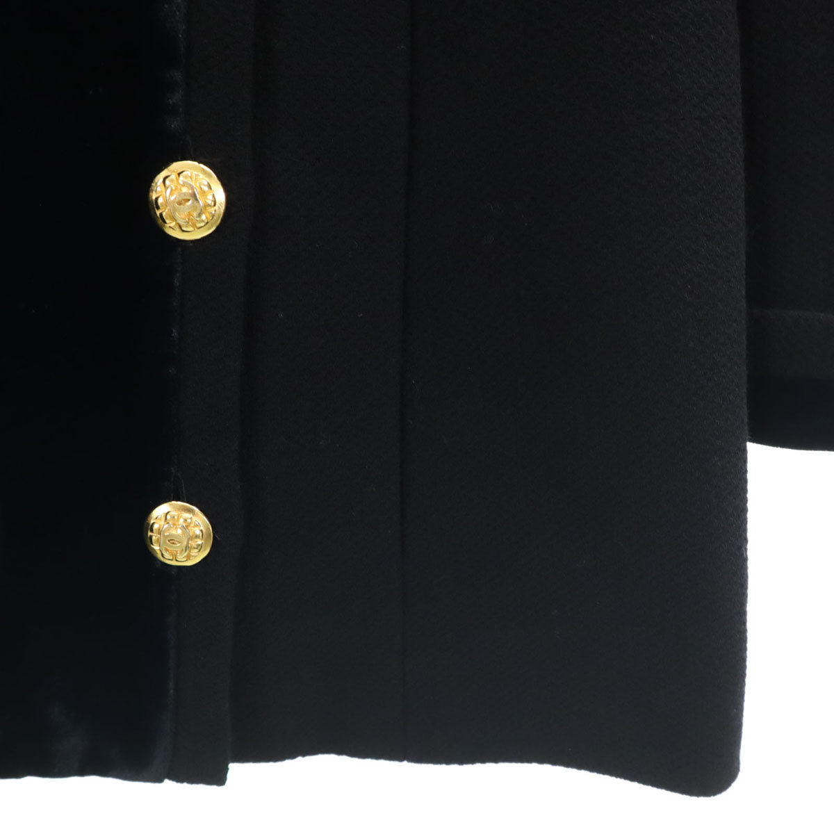 CHANEL BOUTIQUE シャネル ブティック フランス製 ヴィンテージ ダブルブレスト ジャケット 36 ブラック レディース