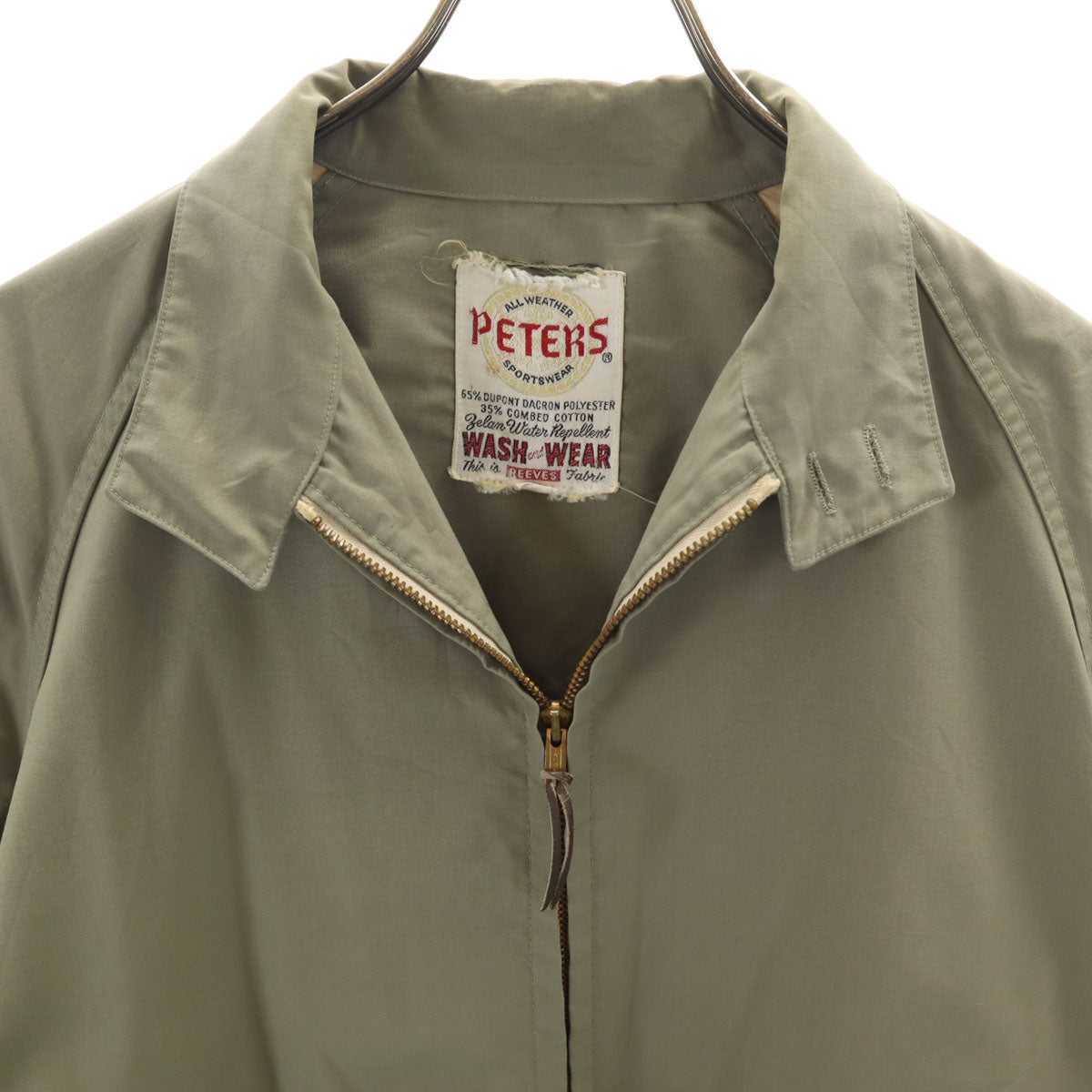 PETERS 60s 70s ヴィンテージ スイングトップ 42 カーキベージュ TALONジップ ジャケット メンズ
