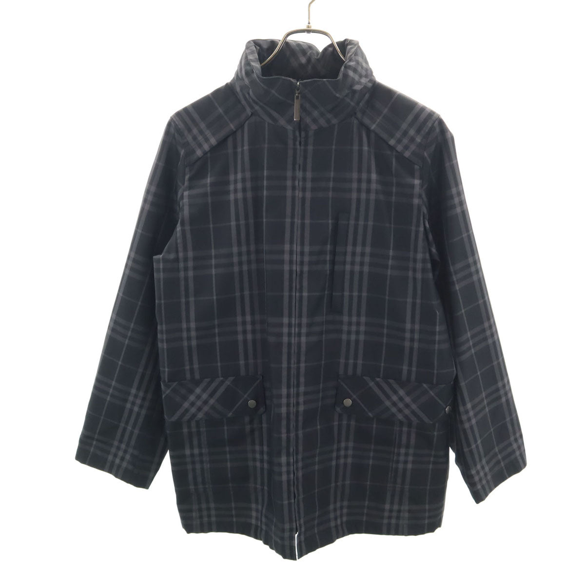 美品 BURBERRY LONDON バーバリーロンドン チェック柄 ウインドブレーカー 11 ブラック 三陽商会 ジャケット レディース