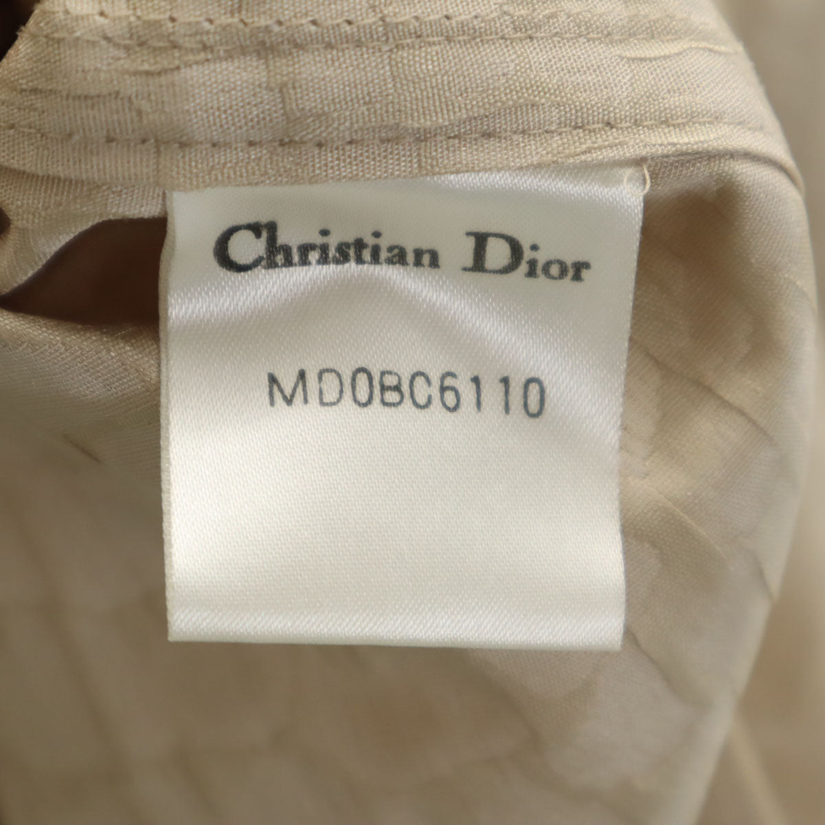 Christian Dior クリスチャンディオール クロコ柄 ステンカラーコート 9 ベージュ ハンガー付き レディース