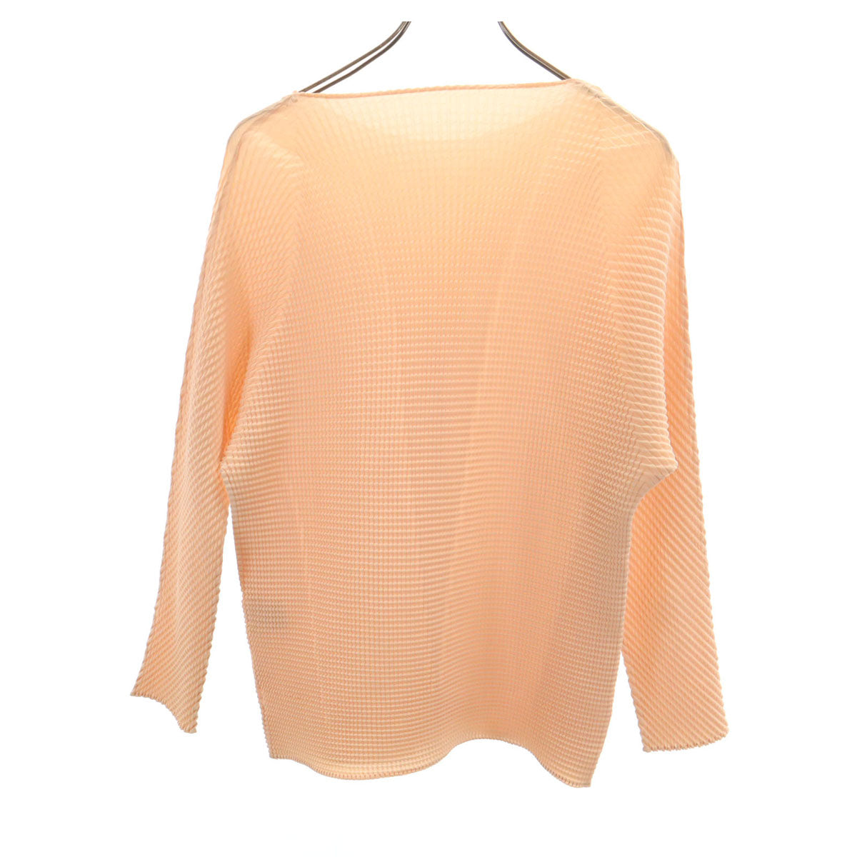 ISSEY MIYAKE イッセイミヤケ 90s オールド 長袖 プリーツ カットソー M ペールオレンジ レディース