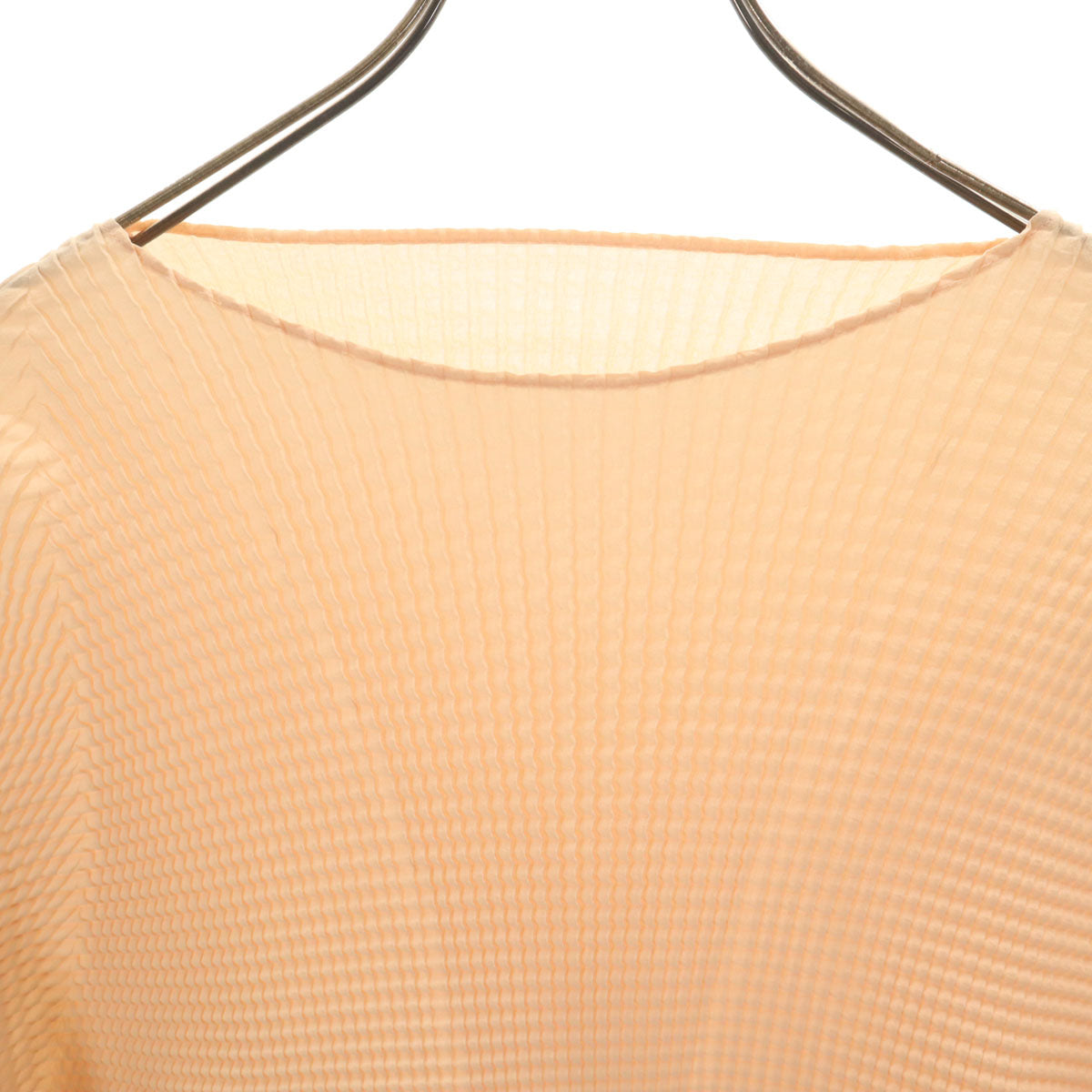 ISSEY MIYAKE イッセイミヤケ 90s オールド 長袖 プリーツ カットソー M ペールオレンジ レディース