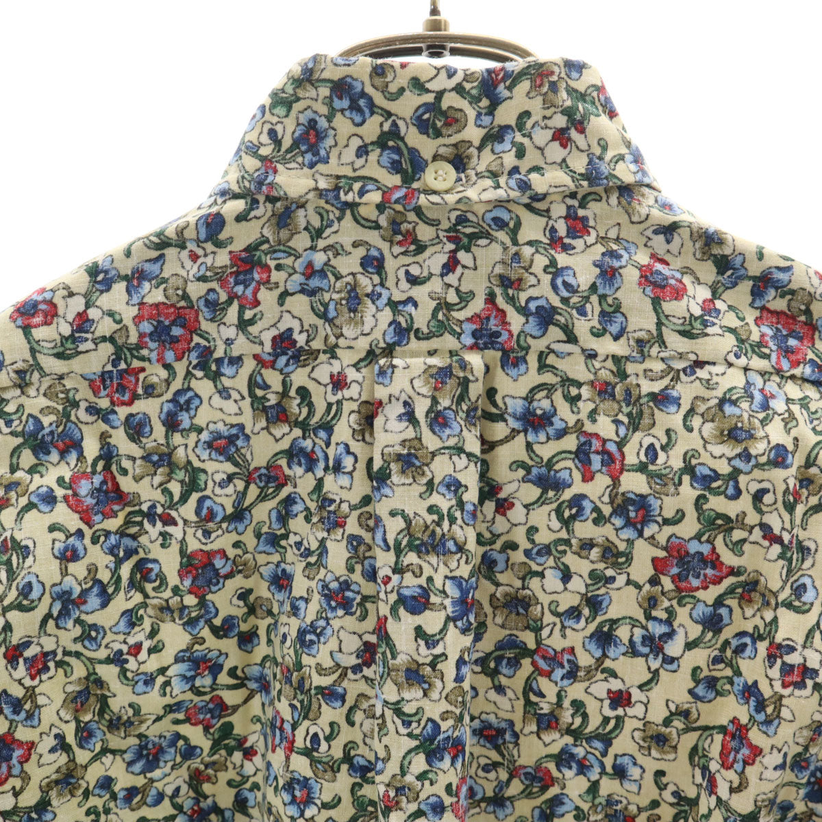 reyn spooner レインスプーナー 90s オールド 花柄 長袖 リバースプリント ボタンダウンシャツ XS 生成り メンズ