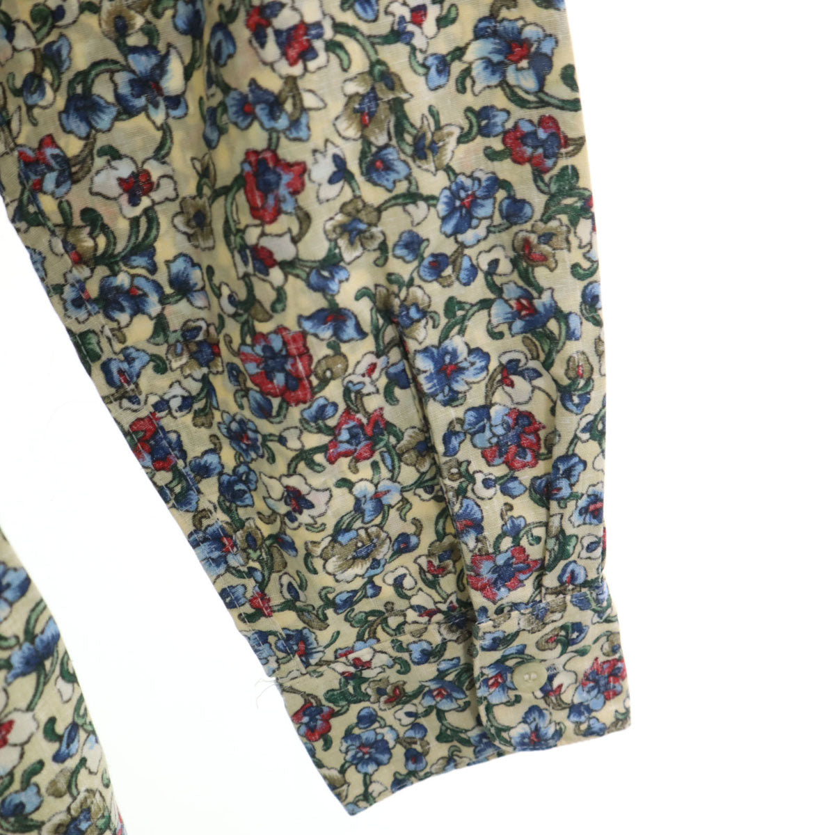 reyn spooner レインスプーナー 90s オールド 花柄 長袖 リバースプリント ボタンダウンシャツ XS 生成り メンズ