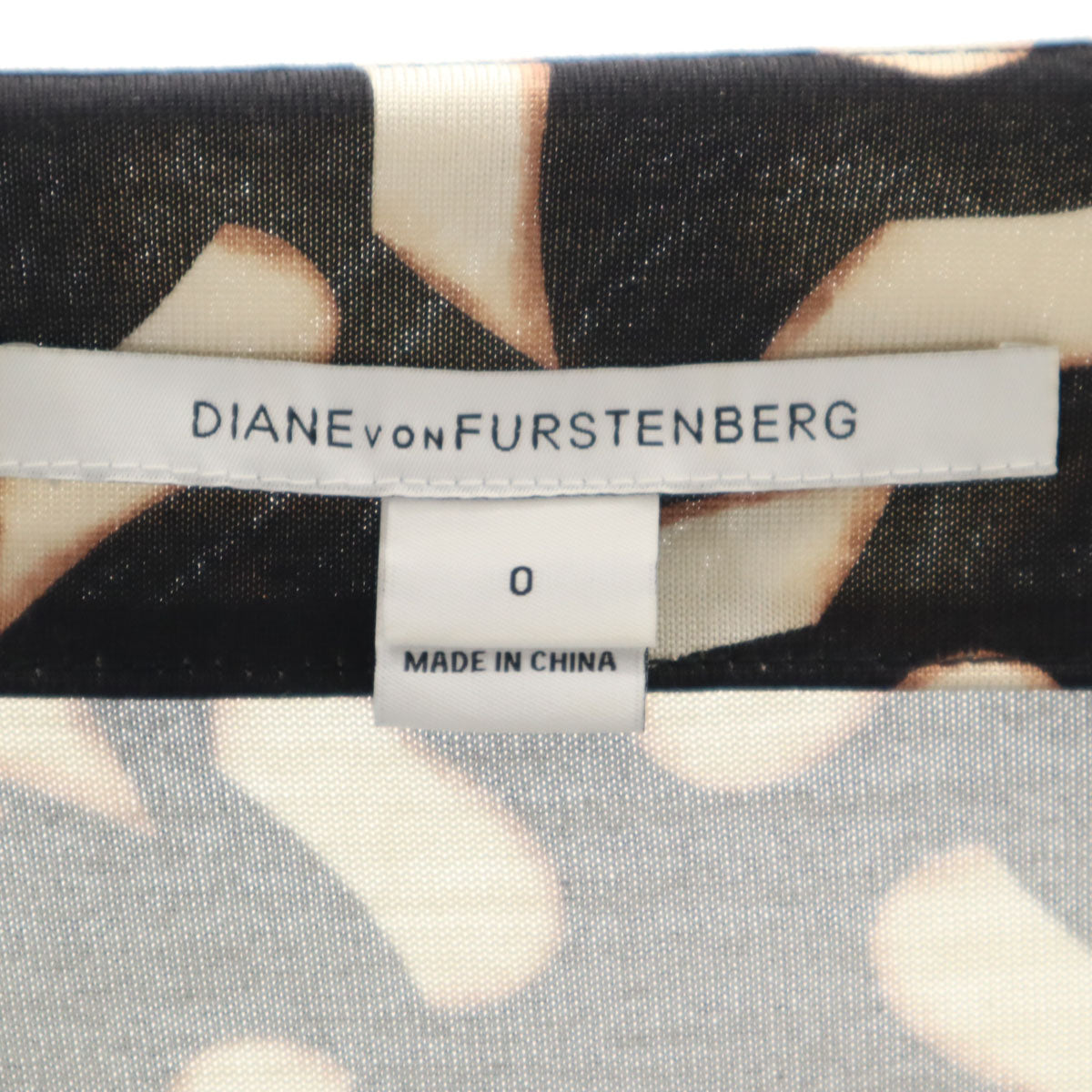 DIANE VON FURSTENBERG ダイアンフォンファステンバーグ 総柄 7分袖 ロング カーディガン 0 ブラック レディース