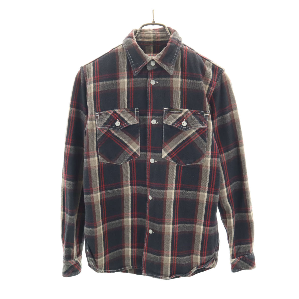 HYSTERIC GLAMOUR ヒステリックグラマー 日本製 チェック柄 長袖 ヘビーウェイト シャツ S ブラック メンズ