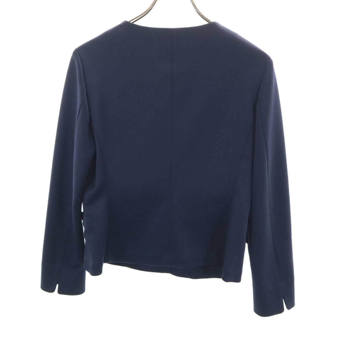 MACKINTOSH LONDON マッキントッシュロンドン 日本製 ノーカラージャケット 40 ネイビー レディース