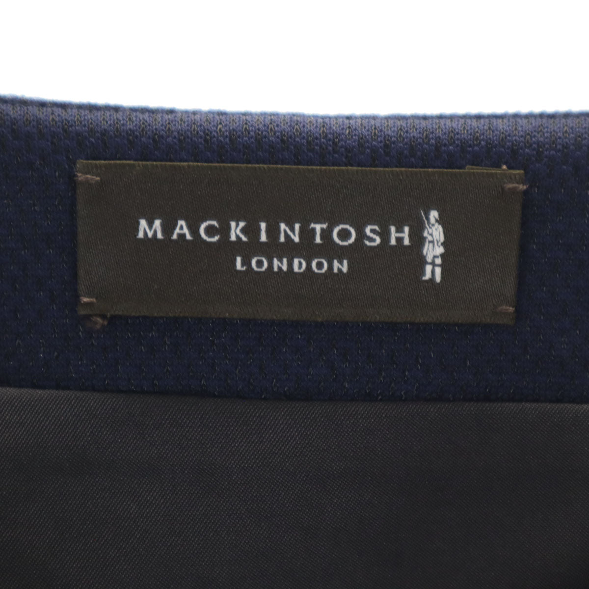 MACKINTOSH LONDON マッキントッシュロンドン 日本製 ノーカラージャケット 40 ネイビー レディース
