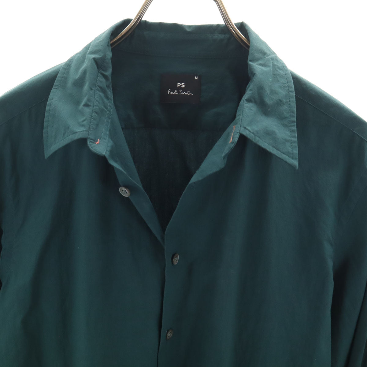 PS Paul Smith ピーエスポールスミス 日本製 長袖 コットンシャツ M 深緑 メンズ