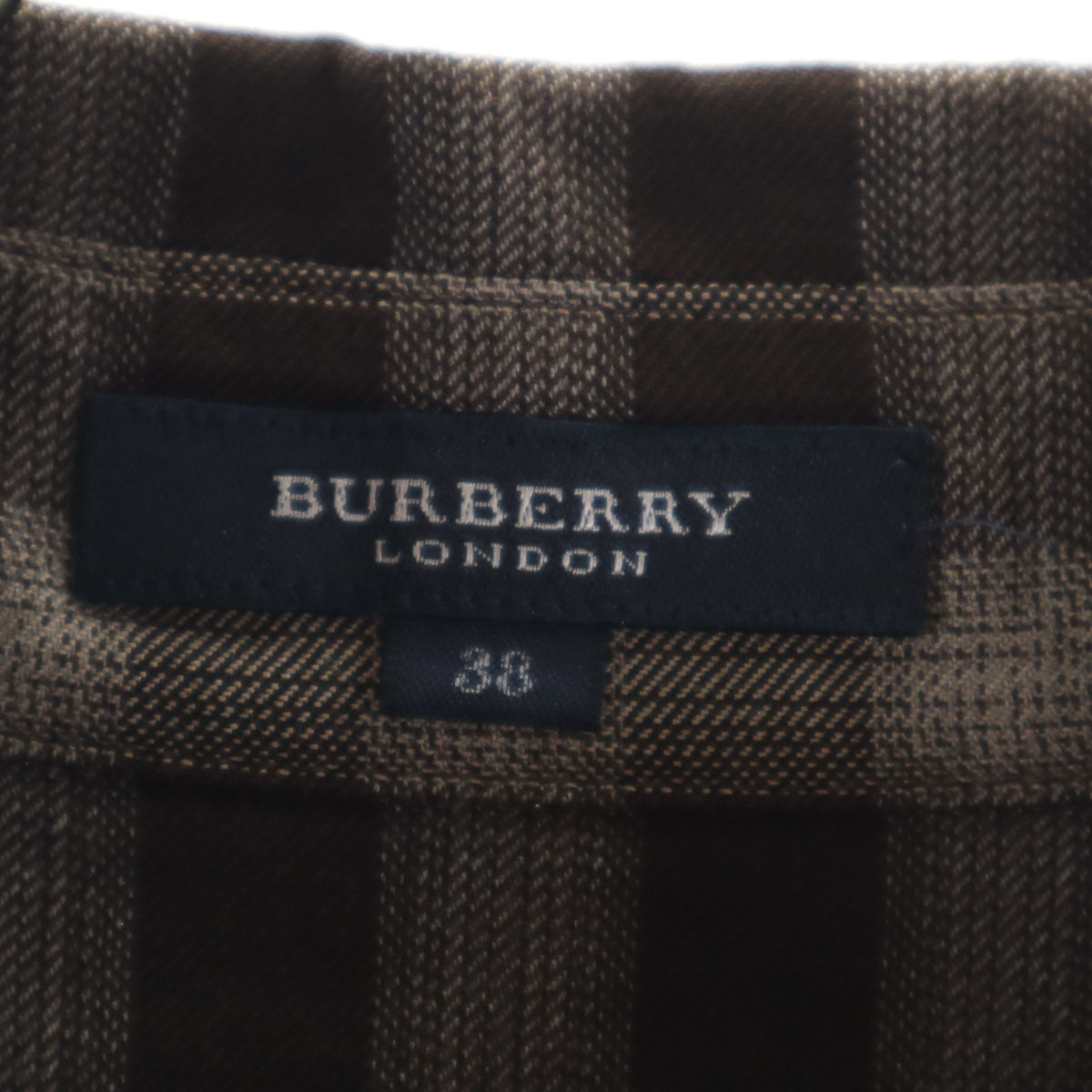 BURBERRY LONDON バーバリーロンドン 日本製 チェック柄 長袖 シャツ 38 ブラウン 三陽商会 レディース