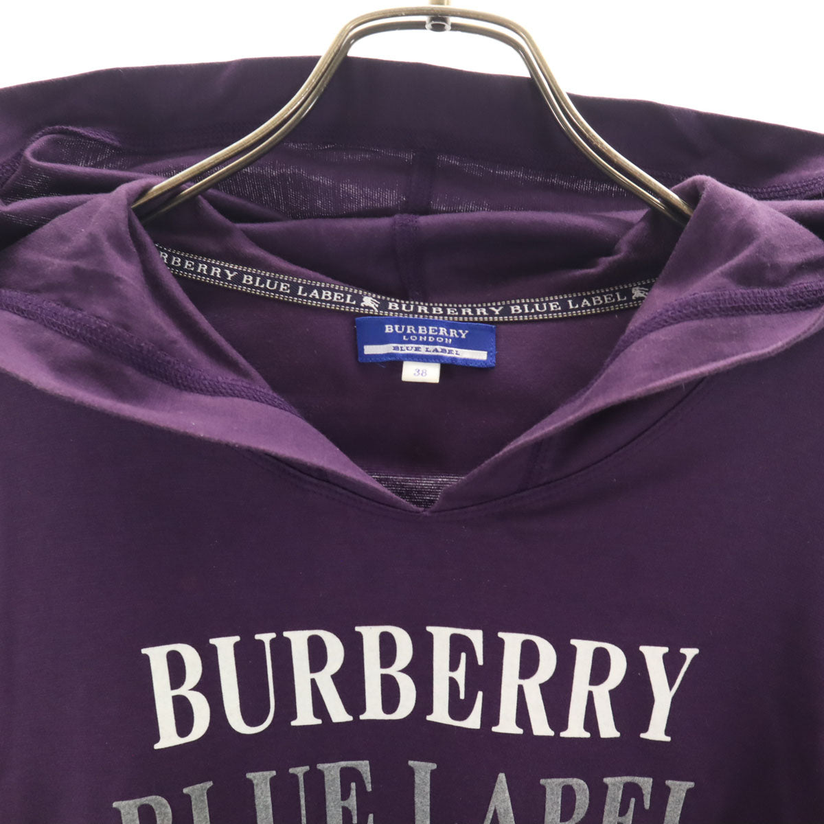 BURBERRY LONDON BLUE LABEL バーバリー ロンドン ブルーレーベル 日本製 長袖 パーカー 38 パープル 三陽商会 レディース