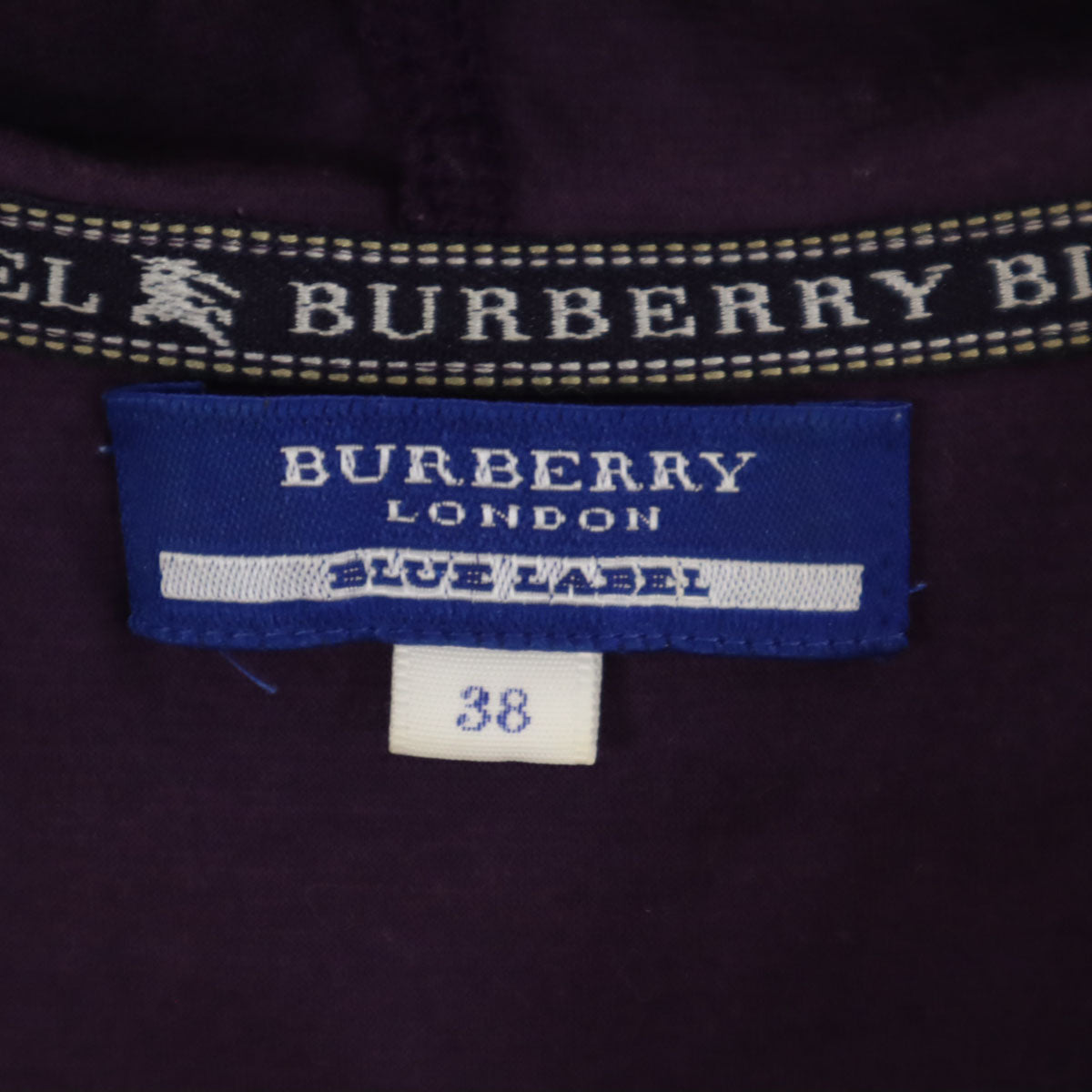 BURBERRY LONDON BLUE LABEL バーバリー ロンドン ブルーレーベル 日本製 長袖 パーカー 38 パープル 三陽商会 レディース