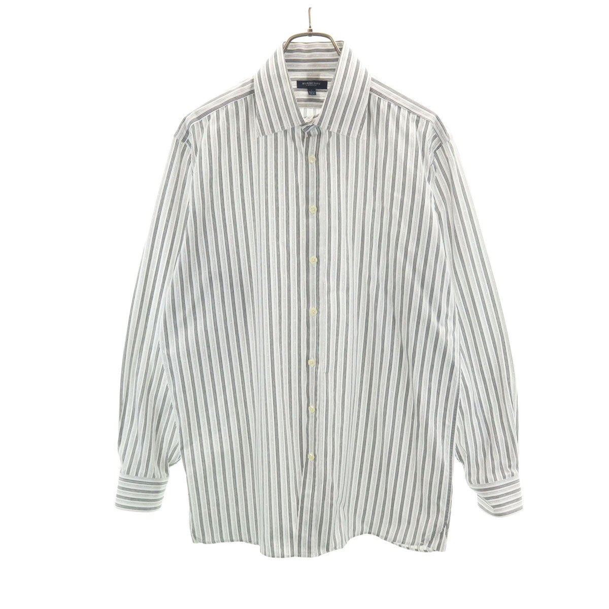 BURBERRY LONDON バーバリーロンドン ストライプ柄 長袖 コットンシャツ L ホワイト メンズ