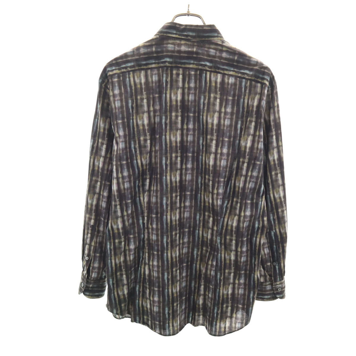 LANVIN LA COLLECTION ランバンコレクション 日本製 総柄 長袖 ボタンダウンシャツ LB チャコール メンズ