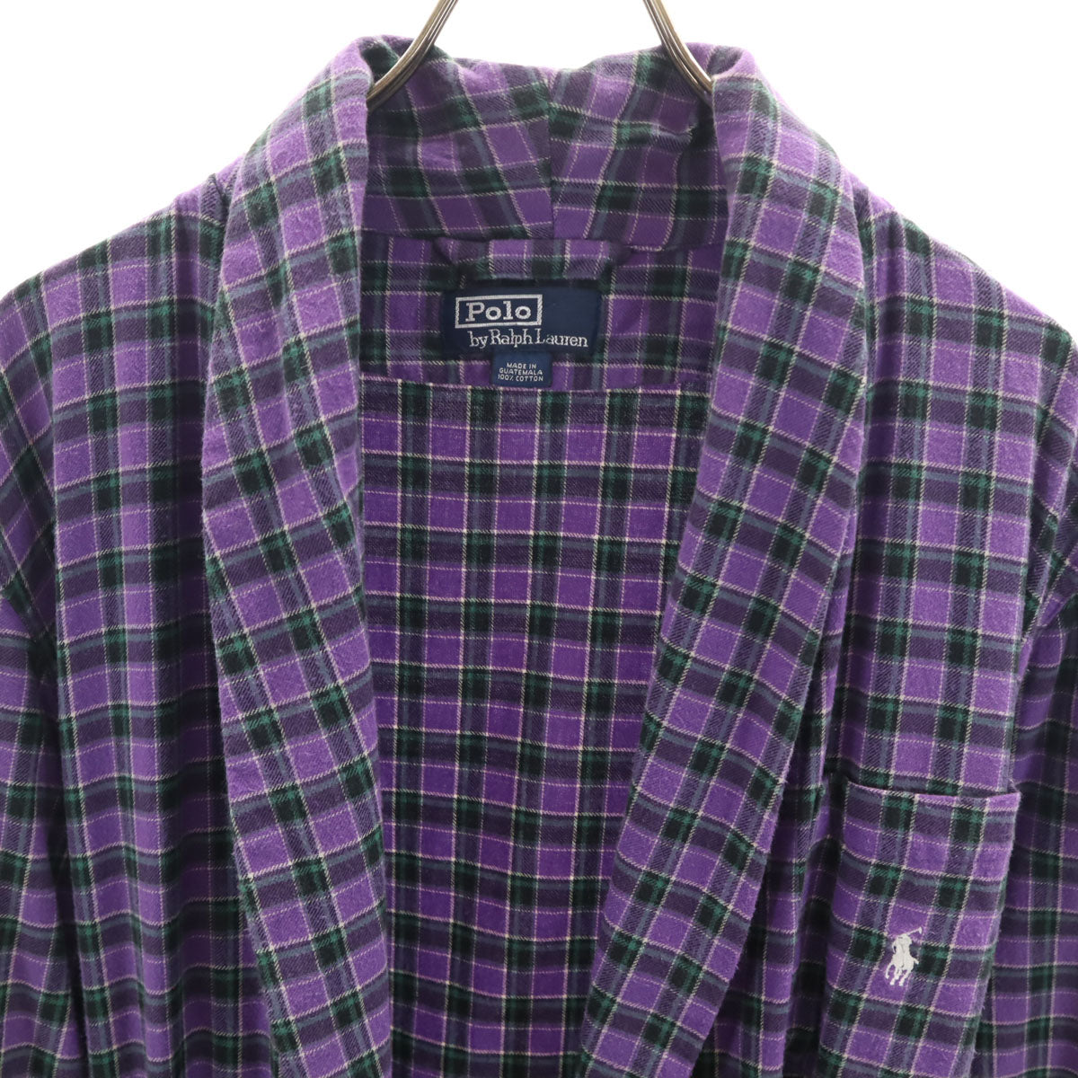 Polo by Ralph Lauren ポロバイラルフローレン チェック柄 フランネル ガウンコート パープル メンズ
