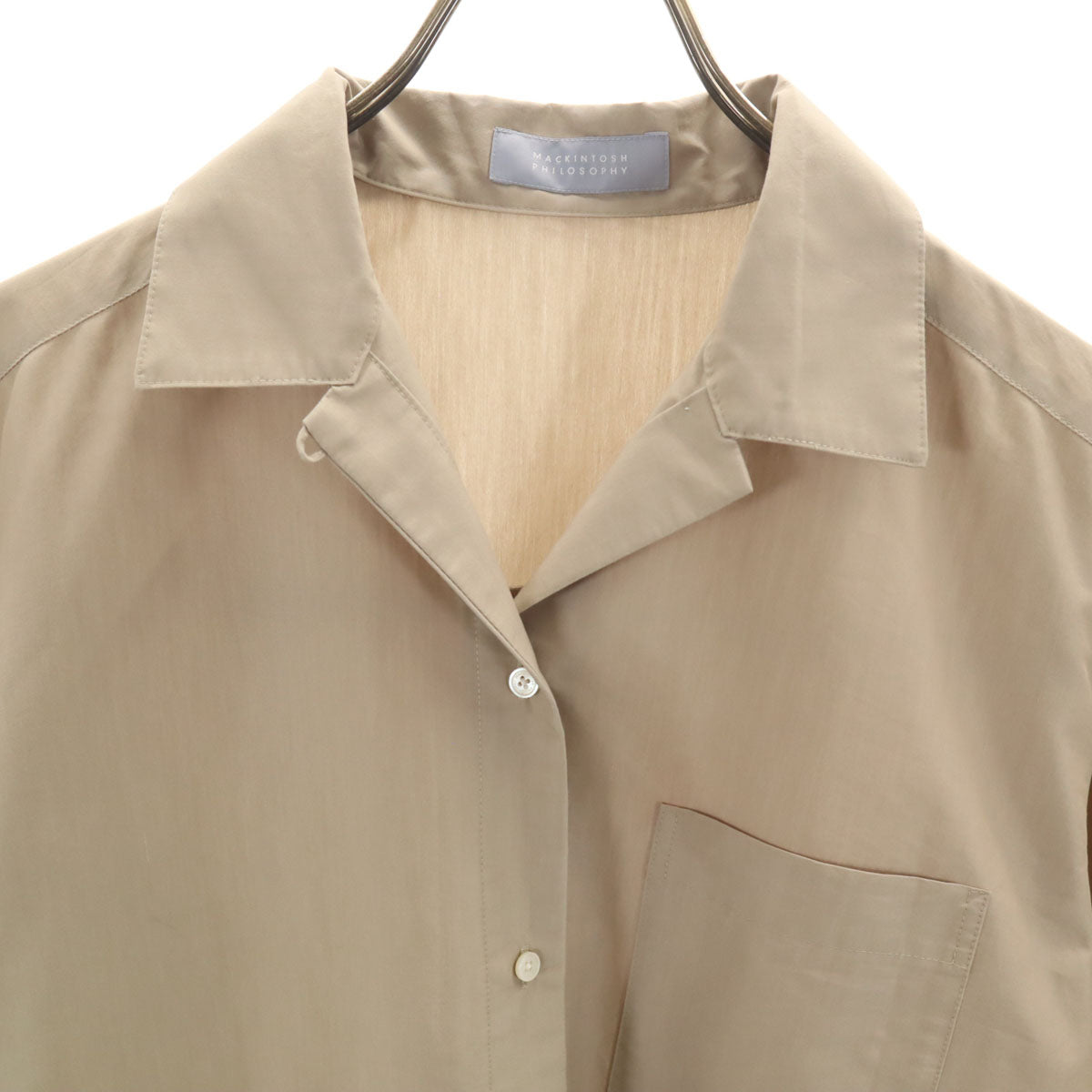 MACKINTOSH PHILOSOPHY マッキントッシュフィロソフィー 日本製 長袖 シャツワンピース 2 ベージュ レディース