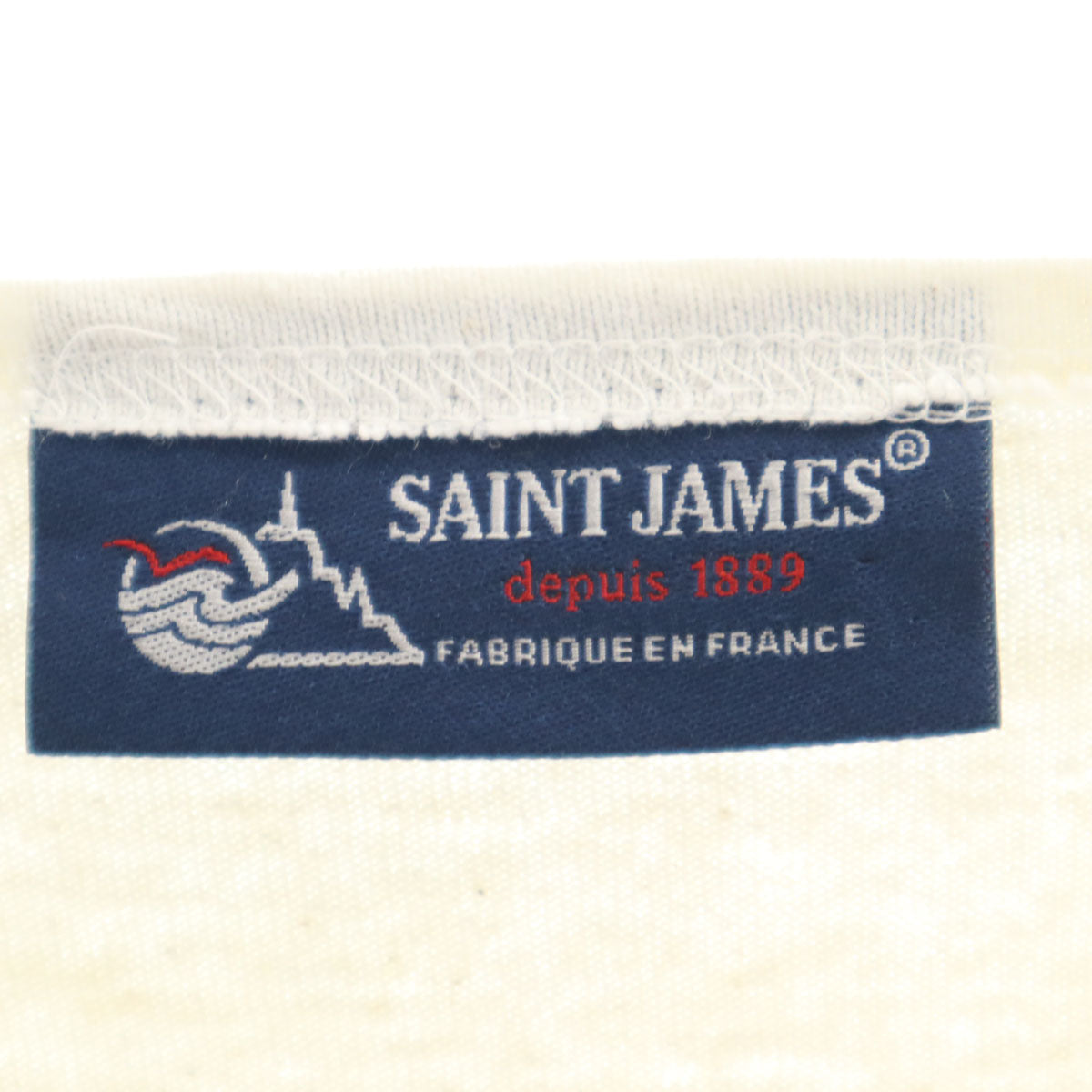 SAINT JAMES セントジェームス フランス製 ボーダー柄 長袖 ボートネック バスクシャツ SM アイボリー レディース
