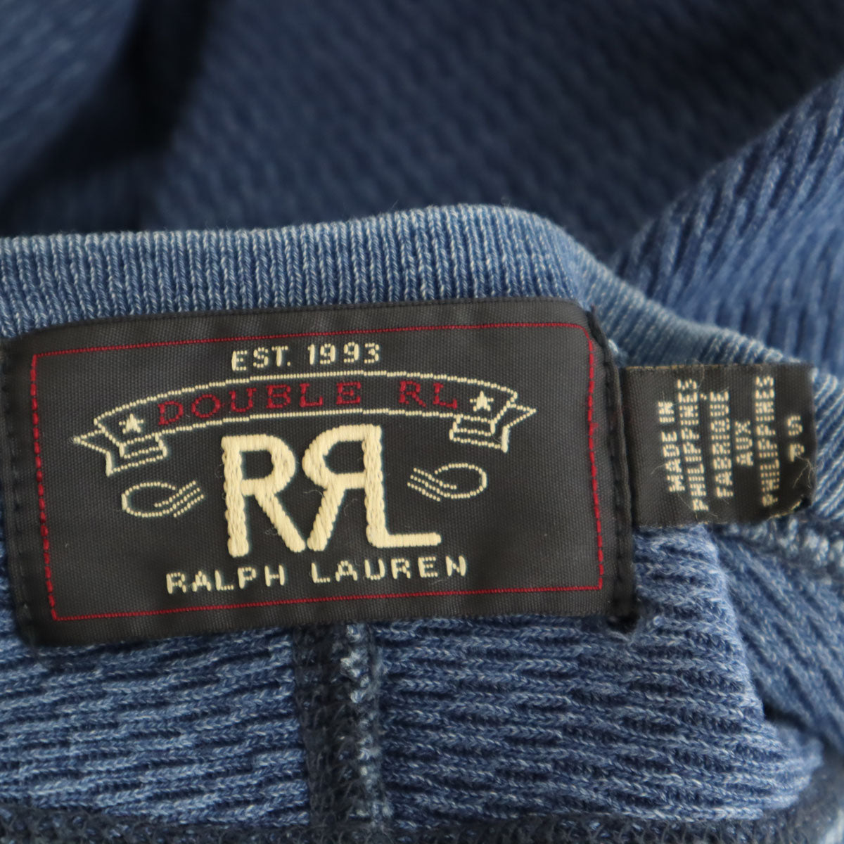 ダブルアールエル RRL 長袖 インディゴ染め Tシャツ S ネイビー Ralph Lauren ラルフローレン ロンT メンズ