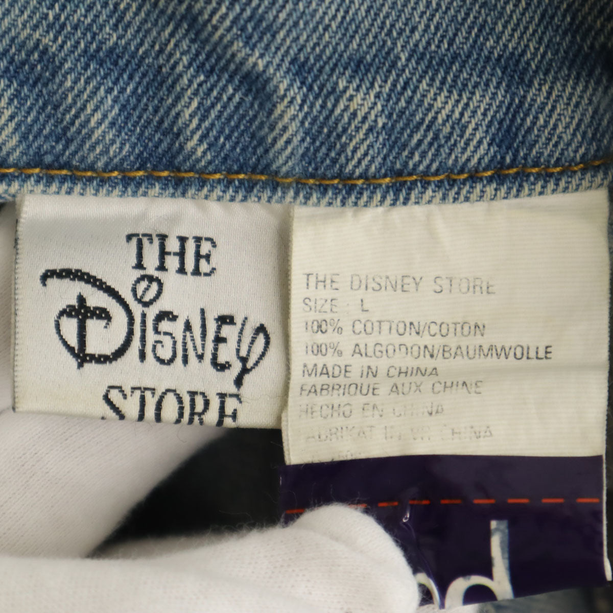 The Disney Store ディズニーストア 90s オールド バック刺繍 ミッキーフレンズ デニムジャケット L ブルー系 ジージャン トラッカー キッズ