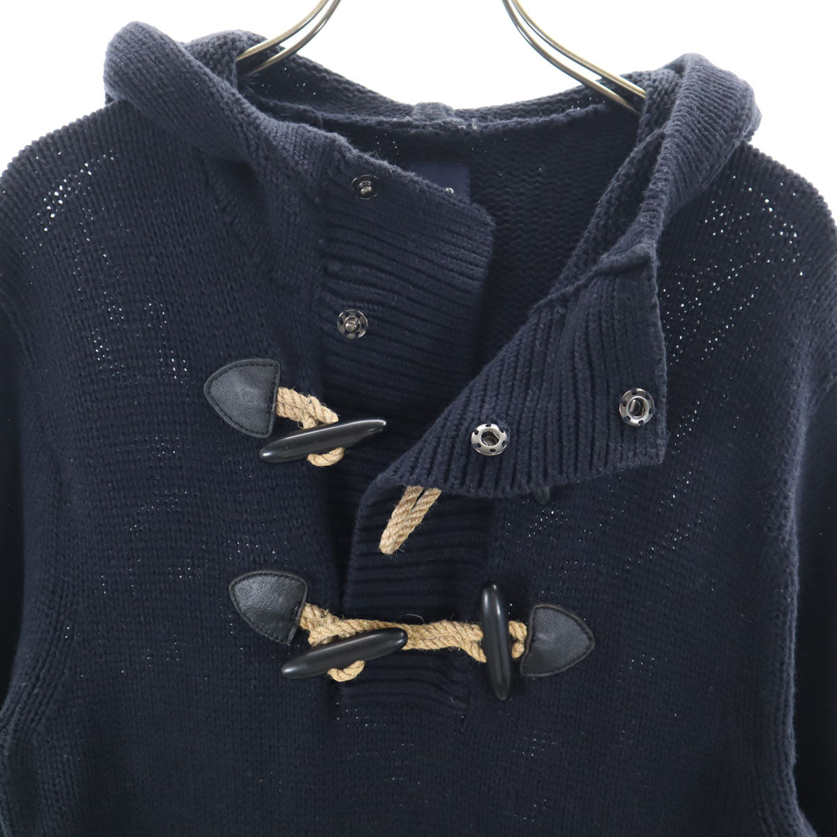 GAP ギャップ 長袖 ダッフル ニット パーカー M ネイビー プルオーバー メンズ