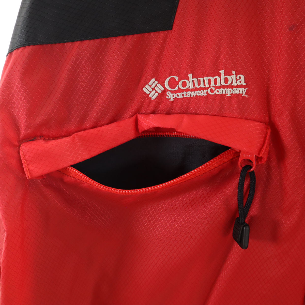 Columbia コロンビア ハーフジップ ナイロンジャケット L レッド プルオーバー アウトドア メンズ