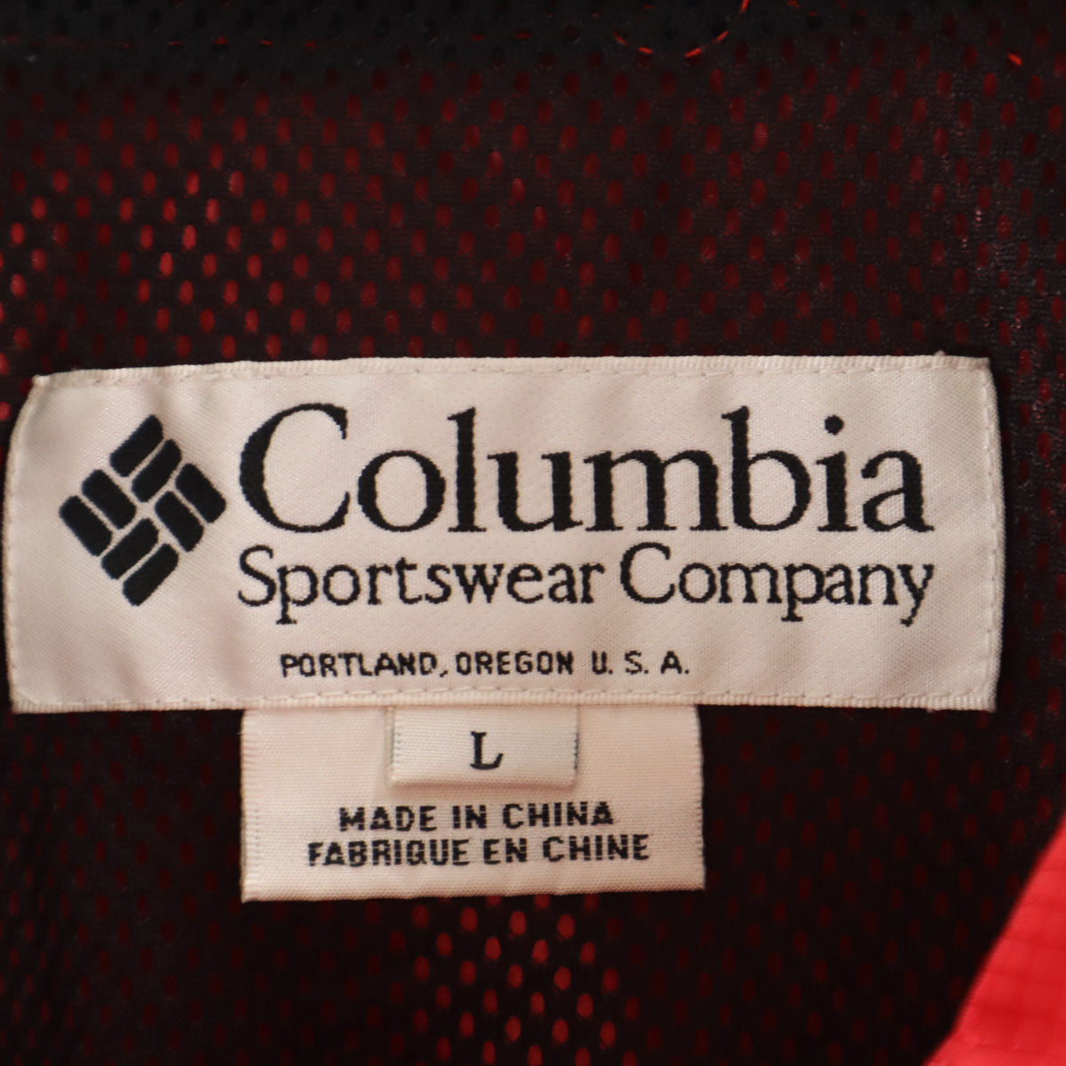 Columbia コロンビア ハーフジップ ナイロンジャケット L レッド プルオーバー アウトドア メンズ