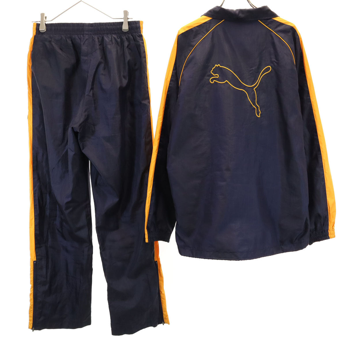 PUMA プーマ ストライプ柄 ウインドブレーカー 上下 セットアップ O ネイビー メンズ