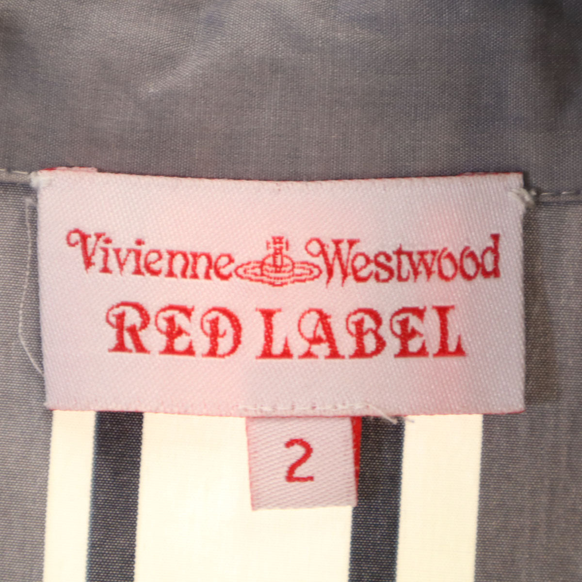 Vivienne Westwood Red Label ヴィヴィアンウエストウッド レッドレーベル ストライプ柄 長袖 シャツ 2 グレー レディース