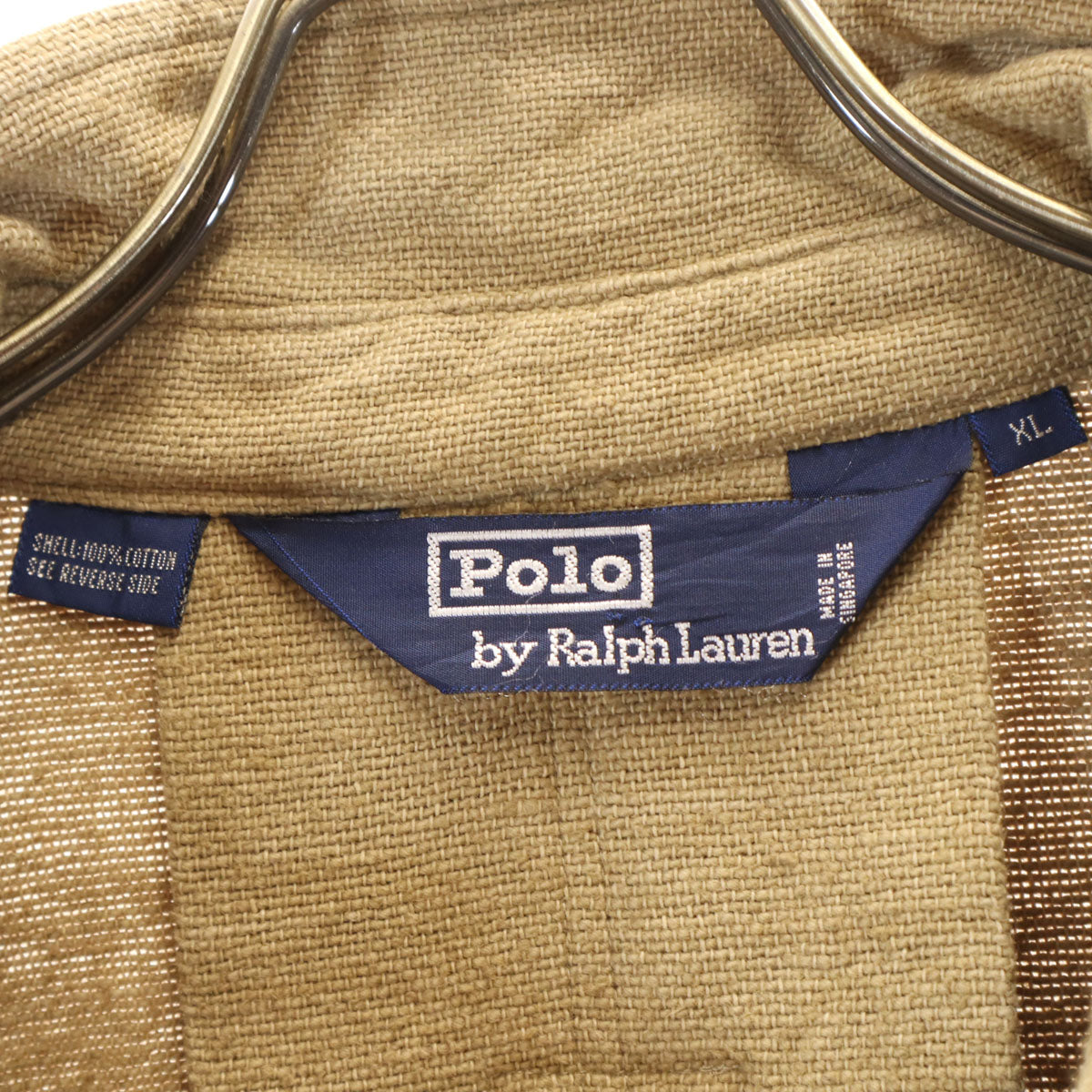 Polo by Ralph Lauren ポロバイラルフローレン 90s オールド サファリ シャツジャケット XL カーキベージュ メンズ