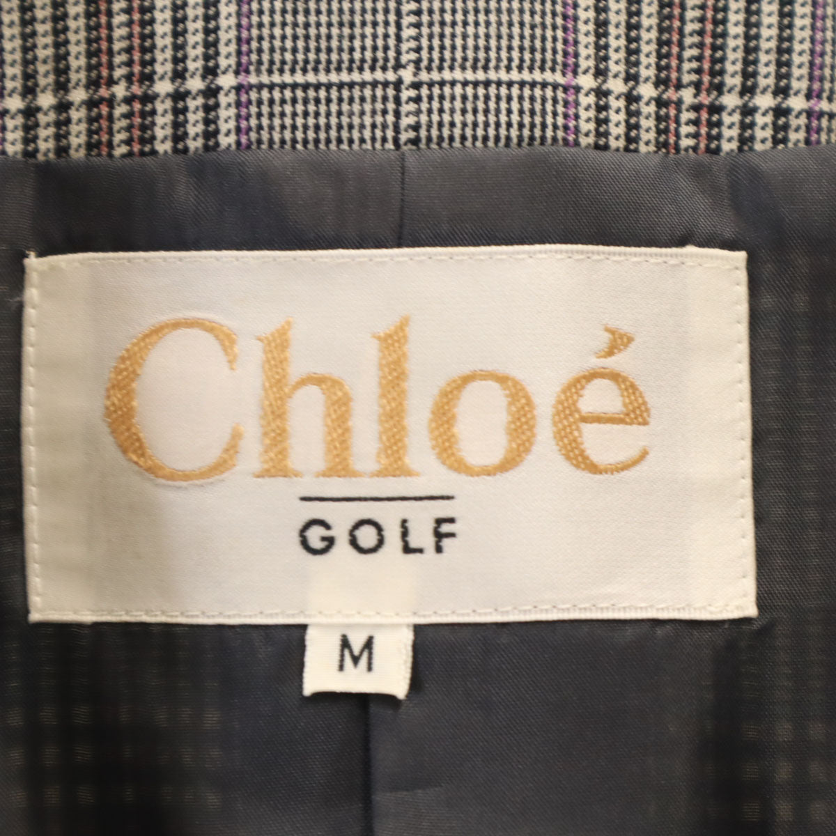 Chloe クロエ ギンガムチェック ゴルフ ジレベスト M グレー レディース