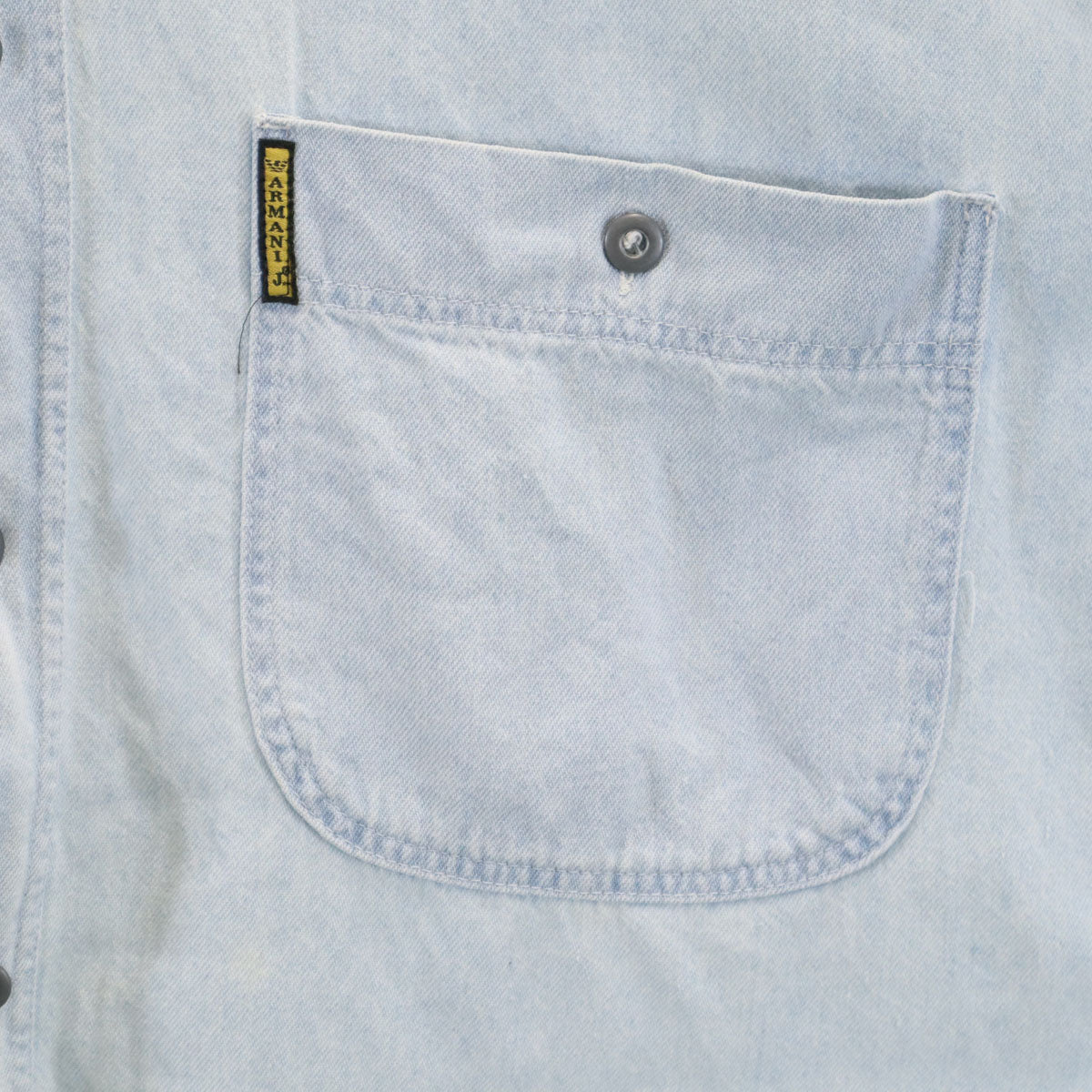 ARMANI JEANS アルマーニジーンズ 90s イタリア製 オールド 長袖 デニムシャツ S ブルー系 メンズ