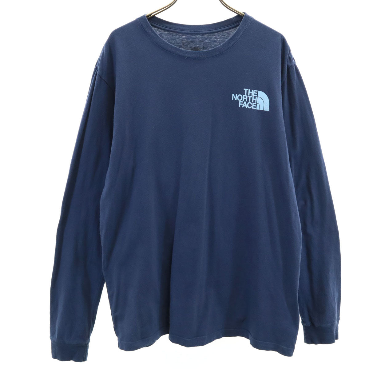 THE NORTH FACE ノースフェイス バックプリント 長袖 Tシャツ M ネイビー AXEV388 アウトドア ロンT メンズ