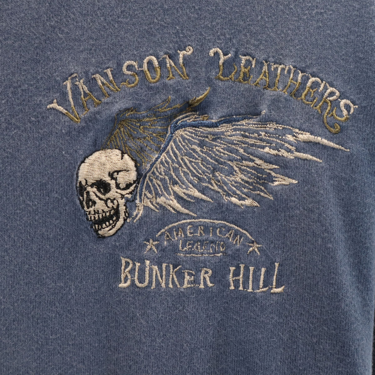 VANSON バンソン 長袖 Tシャツ M ネイビー ドクロ ロンT メンズ