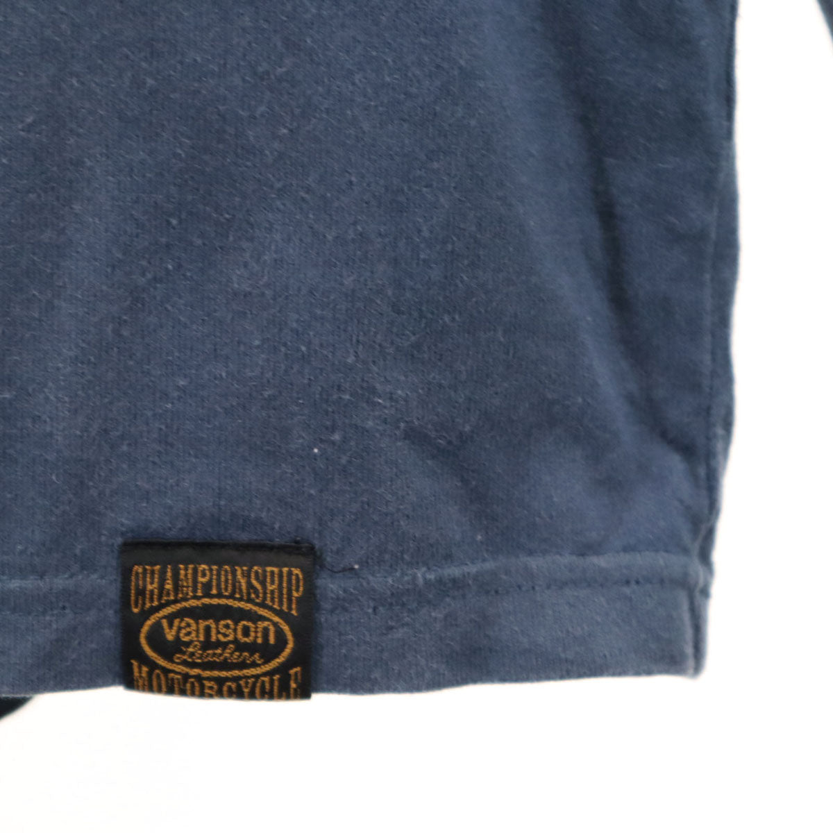 VANSON バンソン 長袖 Tシャツ M ネイビー ドクロ ロンT メンズ