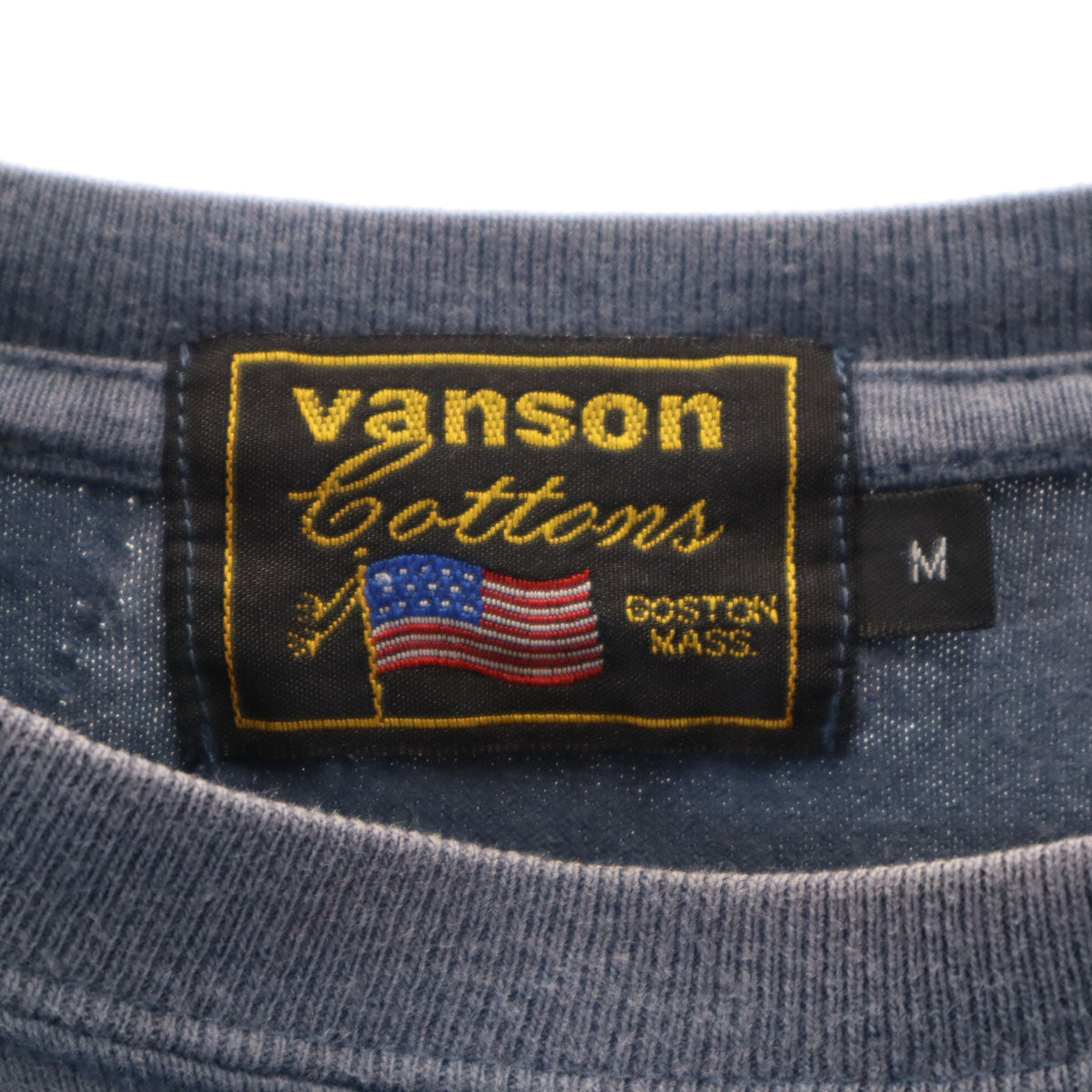 VANSON バンソン 長袖 Tシャツ M ネイビー ドクロ ロンT メンズ