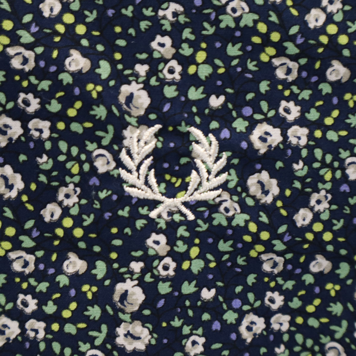 FRED PERRY フレッドペリー 花柄 長袖 ボタンダウンシャツ S インディゴ メンズ