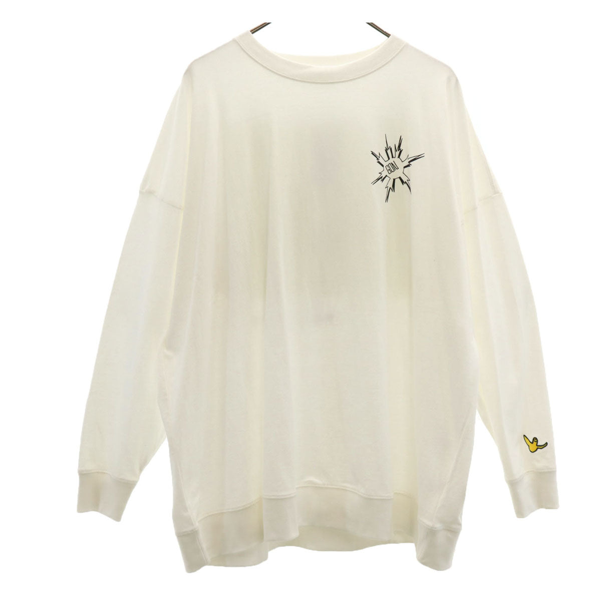 未使用 Mark Gonzales マークゴンザレス バックプリント 長袖 Tシャツ L ホワイト ロンT メンズ