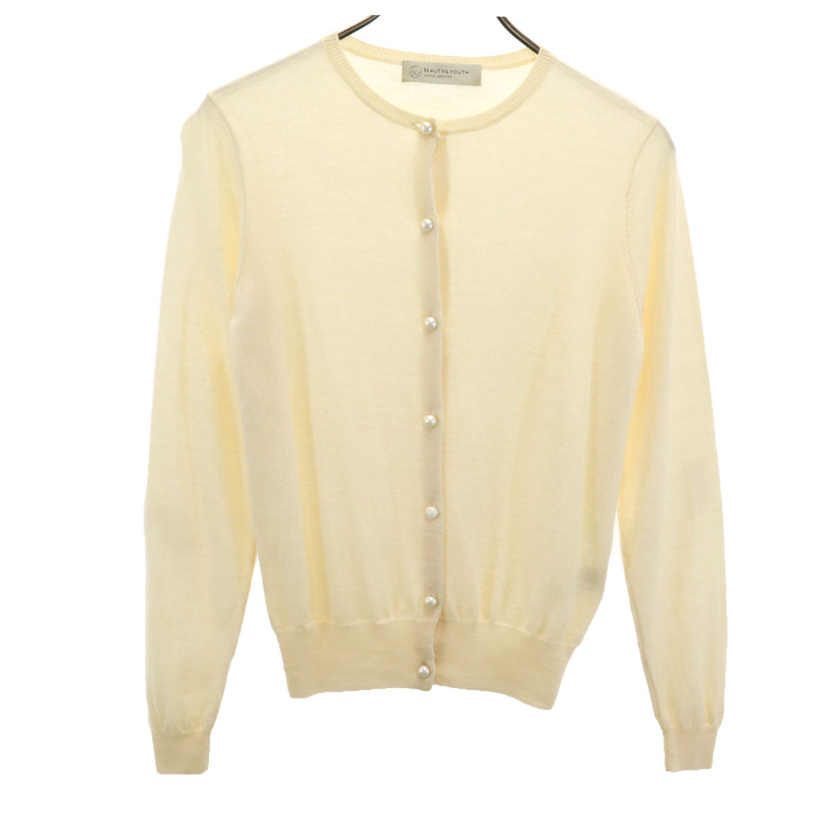 BEAUTY&YOUTH UNITED ARROWS ビューティーアンドユース ユナイテッドアローズ 長袖 ニットカーディガン イエローベージュ レディース