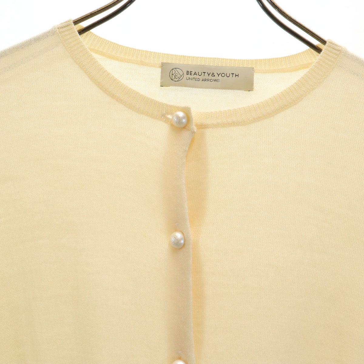 BEAUTY&YOUTH UNITED ARROWS ビューティーアンドユース ユナイテッドアローズ 長袖 ニットカーディガン イエローベージュ レディース