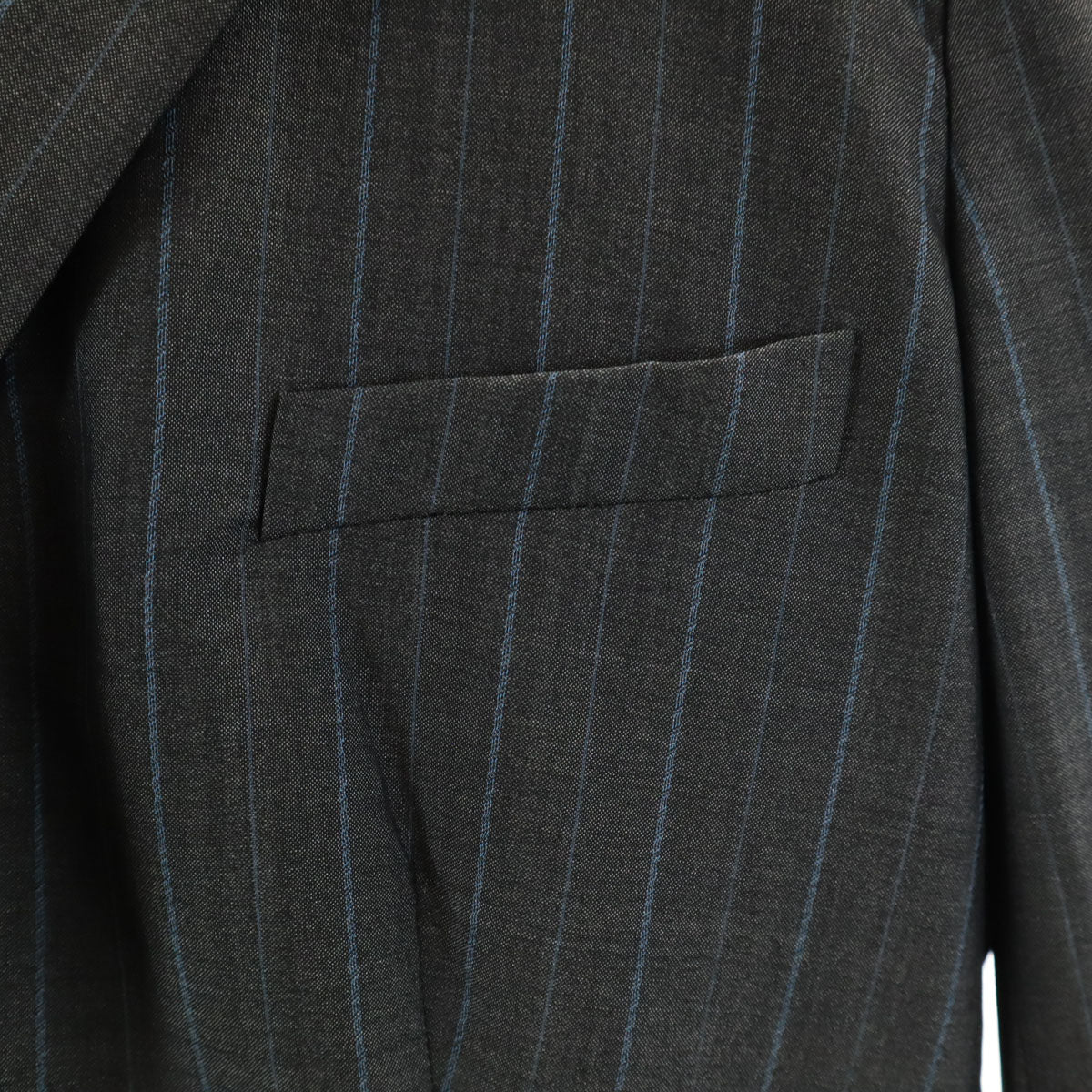 ARMANI COLLEZIONI アルマーニコレッツォーニ イタリア製 ストライプ柄 テーラードジャケット 44 チャコールグレー レディース