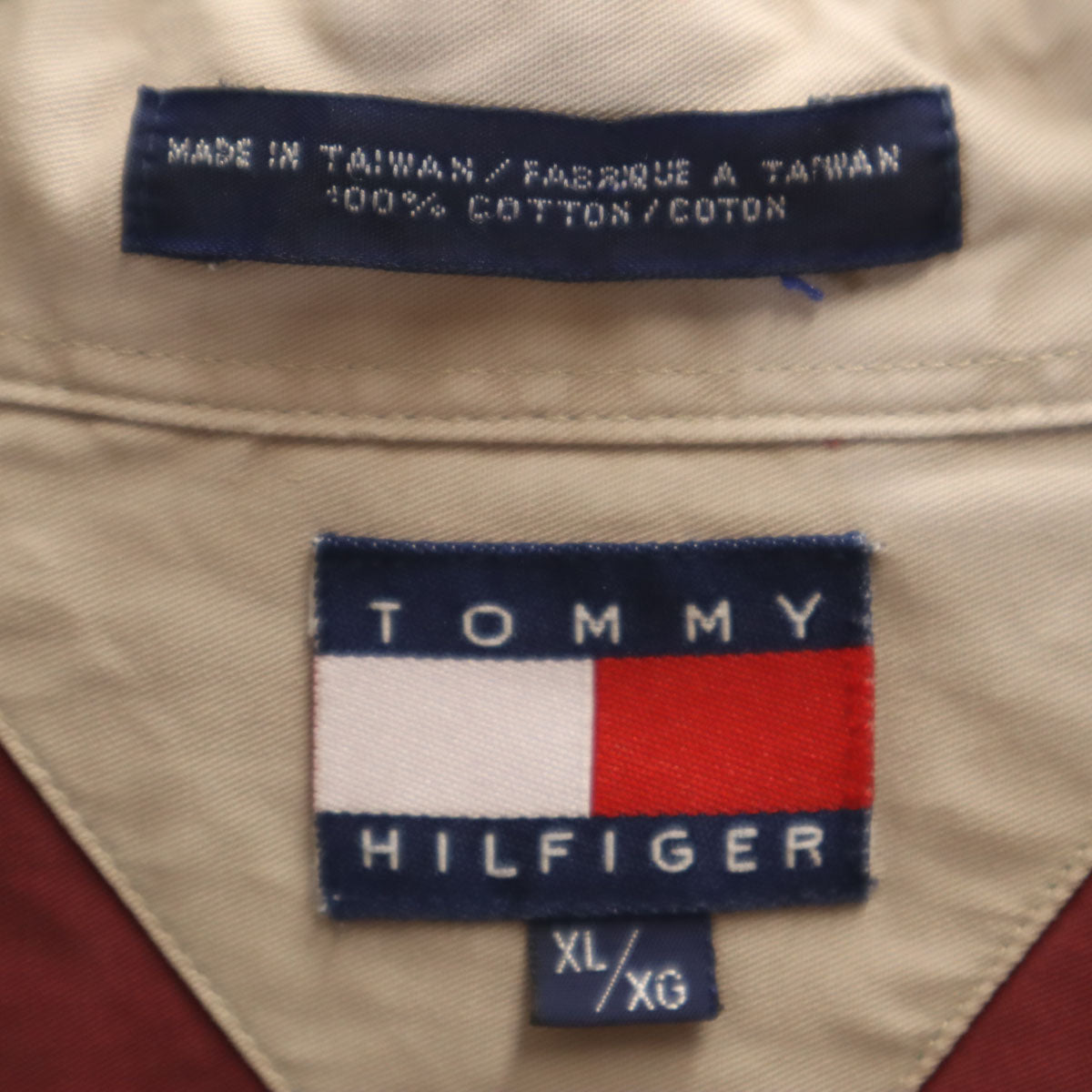 TOMMY HILFIGER トミーヒルフィガー 90s オールド ストライプ柄 長袖 ボタンダウンシャツ XL マルチ メンズ