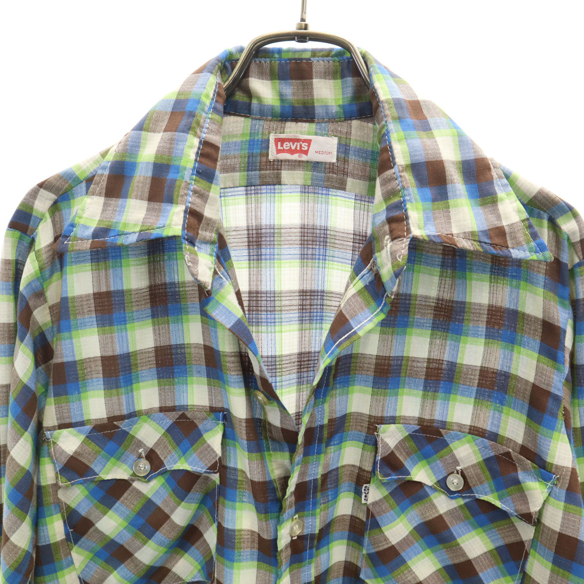 Levi's リーバイス 70s ヴィンテージ チェック柄 長袖 シャツ M マルチ メンズ