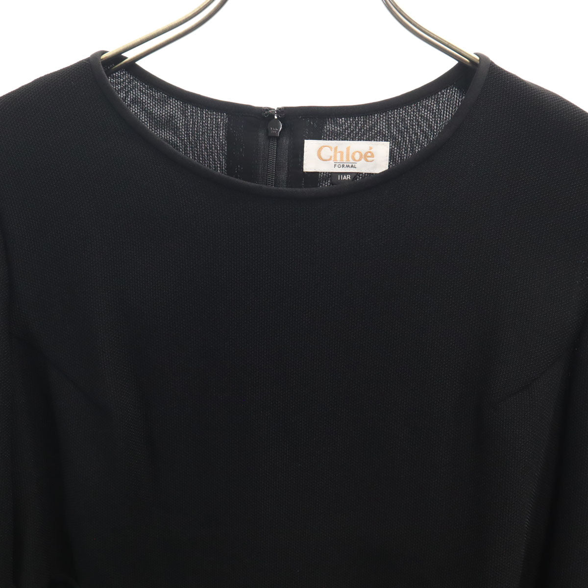 Chloe クロエ 日本製 7分袖 ワンピース 11AR ブラック レディース