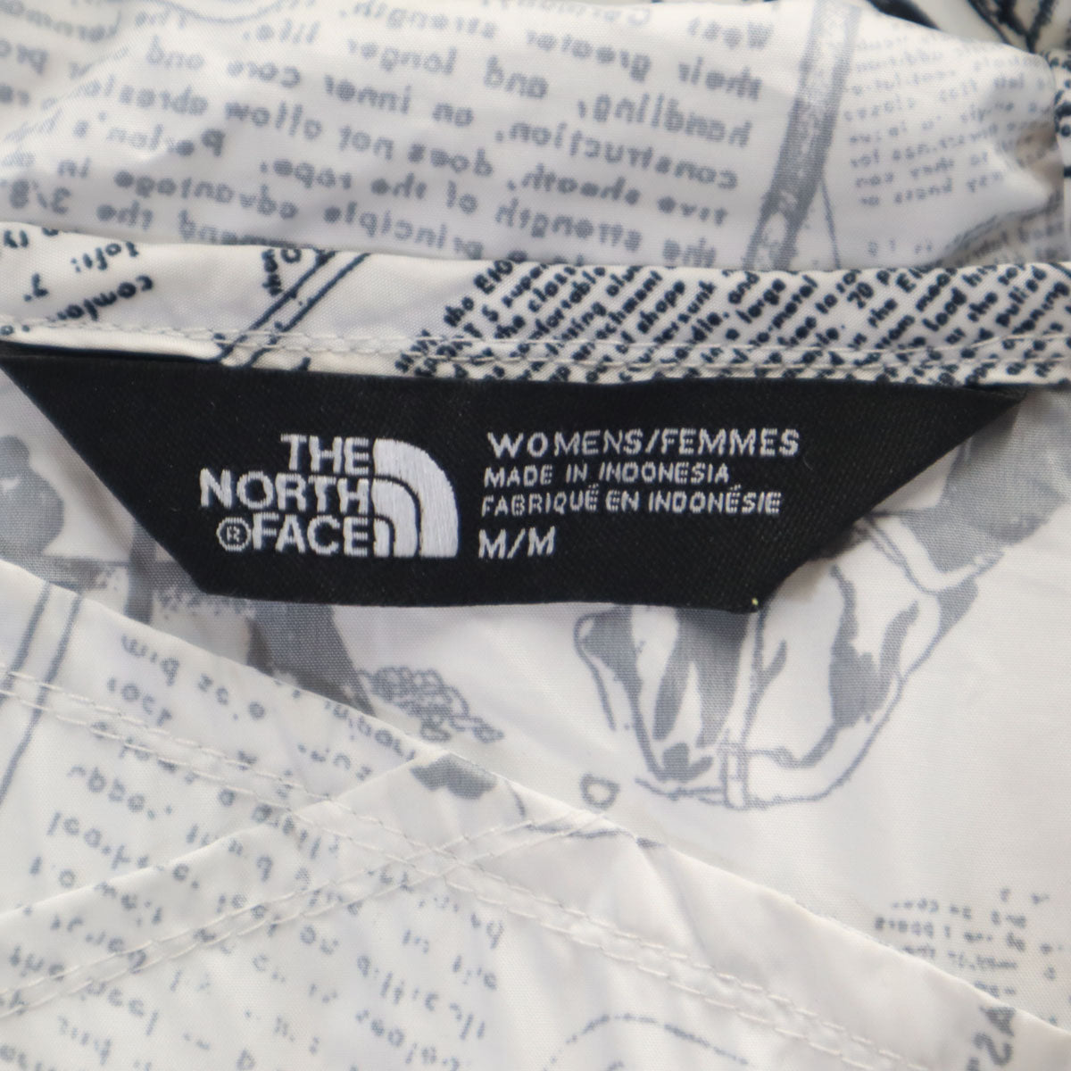THE NORTH FACE ノースフェイス ニュースペーパー柄 ウインドブレーカー M ホワイト NF0A3C7O アウトドア ジャケット レディース