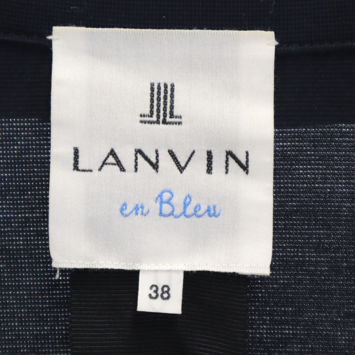 LANVIN en Bleu ランバンオンブルー 日本製 ラペル ジャケット 38 ネイビー レディース