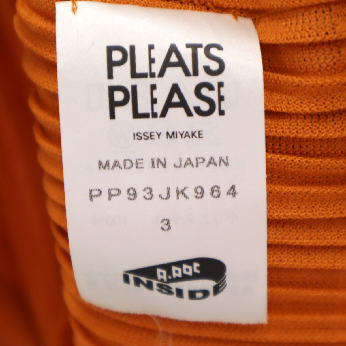 PLEATS PLEASE プリーツプリーズ 日本製 ノースリーブ プリーツ カットソー 3 オレンジ イッセイミヤケ レディース